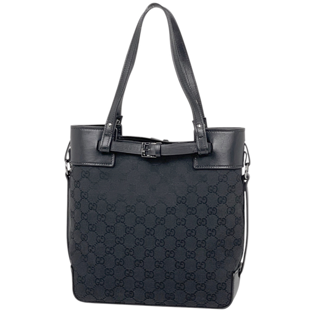 GUCCI Black Canvas Tote Bag